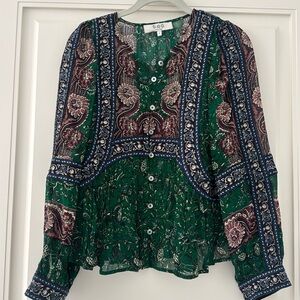 Sea size S Melba Printed Long Sleeve Blouse